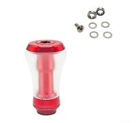 Bouton de moulinet de pêche pour Daiwa Tatula Stradic/Luvias Shimano/Stella/Vanquish/Twin Power PMMA Poignée en polymère avec tube en aluminium CNC (rouge)