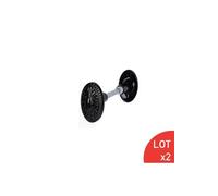 Bouton de portail orné noir 6X110 mm en fonte d'aluminium