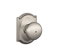 Bouton de porte d'intimit SCHLAGE F40 PLY 619 CAM Camelot Collection Plymouth, nickel satin