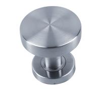 Bouton de porte inox brossé rond plat diamètre 70 mm HERACLES B-INOX-BP04