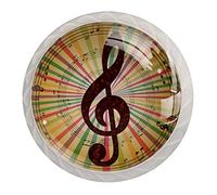 Bouton de Porte Musique rétro Boutons de Meuble Crystal Bouton de Tiroir Lot de 4 Bouton Manipuler pour Tiroir Placard Armoire 3.5×2.8CM