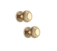 Bouton de porte style antique en laiton massif ruche 50 mm Finition laiton vieilli