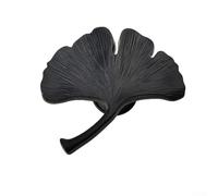 Bouton de porte vintage vert bronze feuille de ginkgo, poignée de meuble en alliage de zinc pour armoires de chambre d'enfant (noir)
