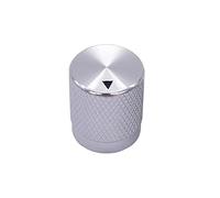Bouton de potentiomètre de commande électronique rotatif en aluminium de 17 * 17 mm, bouton de contrôle du volume, bouton audio, bouton de commutation pour arbre de 6 mm de diamètre-argent