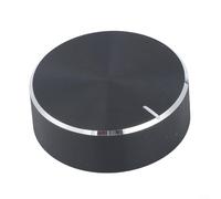 Bouton de potentiomètre noir de 30 mm de diamètre pour arbre moleté de 6 mm, bouton rotatif de contrôle du volume avec rotation fluide pour équipements audio et panneaux industriels (noir)