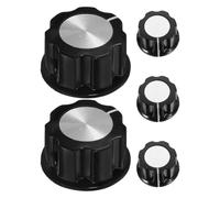 Bouton de Potentiomètre Rotatif Noir 6mm 5 Pièces Kna03 | Surface Moletée, Design Compact et Finition Soignée, pour Panneaux de Contrôle et Usage Domestique