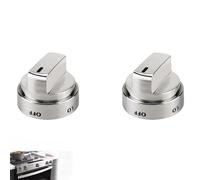 Bouton de Réglage Universel pour Cuisinière Gaz et Four, Poignée de Commande de Plaque de Cuisson en Métal, Bouton de Remplacement pour Poêle (6mm) avec Finition Argent