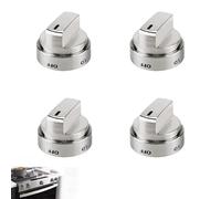 Bouton de Réglage Universel pour Cuisinière Gaz et Four, Poignée de Commande de Plaque de Cuisson en Métal, Bouton de Remplacement pour Poêle (6mm) avec Finition Argent