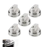 Bouton de Réglage Universel pour Cuisinière Gaz et Four, Poignée de Commande de Plaque de Cuisson en Métal, Bouton de Remplacement pour Poêle (6mm) avec Finition Argent