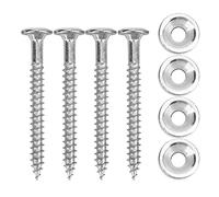 Bouton de sangle de guitare acoustique, 4 jeux de vis de montage de manche de guitare, embouts, bagues, boulons, boutons de sangle de guitare, broches d'extrémité en métal pour (Argent)