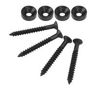 Bouton de sangle de guitare acoustique, 4 jeux de vis de montage de manche de guitare, embouts, bagues, boulons, boutons de sangle de guitare, broches d'extrémité en métal pour (Noire)