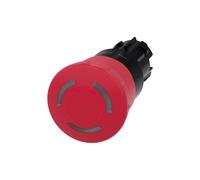 siemens Siemens Indus.Sector Bouton-poussoir champignon d'arrêt d'urgence 22 mm, rond, rouge 3SU1001-1HB20-0AA0 Quantité:1