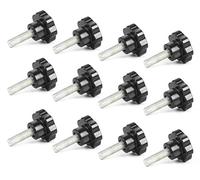 Bouton de Serrage M8 x 40MM 12 Pièces en Forme Étoile - Tête en Plastique Vis à Oreilles Réglage pour Machine, Industrie, Équipement - Noir