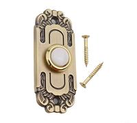 Bouton de sonnette en laiton - Bouton de sonnette lumineux à DEL avec vis, finition bronze vintage, bouton de sonnette robuste pour la plupart des sonnettes de porte