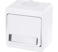 Bouton de sonnette en saillie, plaque nominative IP54, tout-en-un, série G1, blanc pur