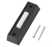 Bouton de sonnette filaire à LED verte de rechange pour sécurité de la maison, interrupteur en plastique + cuivre avec vis, compatible avec DC 12-24 V, couvercle de 7,1 cm pour garage et prise de