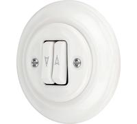 Bouton de store vénitien encastré en porcelaine rétro I PR1 blanc