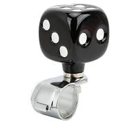 Bouton de suicide en forme de dés pour volant de voiture, bouton de volant pour voitures, camions, tracteurs, bateaux, poignée de puissance permettant d'économiser du travail avec (Noire)