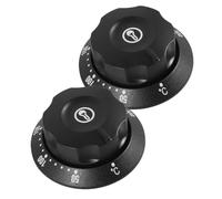 Bouton de Thermostat Lot de 2 Noir Forme en Plastique