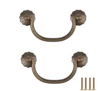 Bouton De Tiroir 2 Pièces Poignées De Tiroir Tout En Cuivre Poignées De Tiroir D'Armoire De Cuisine Vintage Quincaillerie De Boîte En Bois De Bureau Poignées En Laiton(Centre Trou 85mm/Laiton Vintage)