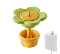 Bouton de toilette - Design floral - Outil d'assistance - Appuyez simplement sur le robinet de salle de bain - Aide à la chasse d'eau décorative, toilettes - Fixation par bouton-pression