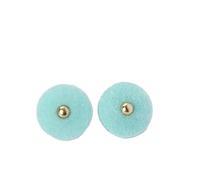 Bouton de velours boulier plat chinois Faionable Qipao vêtements for enfants drapeau National(Blue-green,10mm-6 pieces)