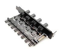 Bouton de ventilateur 8 canaux pour PC - Contrôleur de vitesse pour boîtier CPU HDD VGA