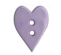 Bouton décoratif en plastique - Coeur coloré - 2 trous - 15 × 22 mm - Épaisseur 3 mm