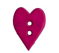 Bouton décoratif en plastique - Coeur coloré - 2 trous - 15 × 22 mm - Épaisseur 3 mm