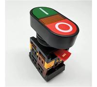 Bouton d'interrupteur d'alimentation 22 mm / 25 0V AC ON Arrêt de début 1 Pas nc 2 Boutons APBB-22N Interrupteur bouton-poussoir à double tête momentané avec lumière(48v)