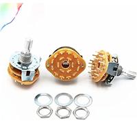 Bouton d'interrupteur d'alimentation Rs25 Support de panneau d'arbre 1P11T 2P4T 2P5T 2P6T 3P3T 3P4T 4P3T Bande sélecteur commutateur rotatif(4p3t)