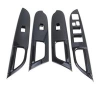 Bouton d'interrupteur de fenêtre pour M & ITSUBISHI pour ASX 2011-2024 - Accoudoir de porte intérieure de voiture - Autocollant intérieur de voiture (ABS mat) (couleur fibre de carbone)