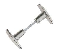 Bouton double de porte extérieur - Chantier - carré de 6 mm - gris poli