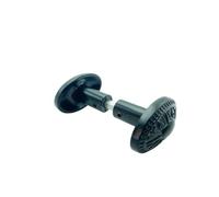 Bouton Double Orne, 1 Portée, Fixation Polybloc, Carré Acier Zingué, 9mm x 90mm, Époxy Noire