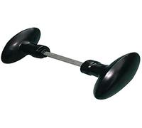 Bouton Double Ovoide, 1 Portée, Fixation Polybloc, Carré Acier Zingué, 6mm x 90mm, Époxy Noire