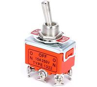 Bouton du commutateur d'alimentation 1 2 mm E-TEN1322 Contact argenté de qualité haut gamme Dpdt 15a / 250vac on- À l'arrêt -On 6 Interrupteur glissière à bascule auto-verrouillable(Dark Grey)