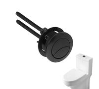 Bouton du réservoir des toilettes, Tête ronde noire de Valve réservoir d'eau toilette à double chasse 38-58mm for l'hôtel salle bains la maison, 1 pièces