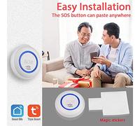 Bouton d'Urgence Sans Fil Wireless Fidelity, Alarme SOS Portable, Un d'Aide, Léger et Facile à Installer - Assistance Rapide, Liaison Scénario Intelligente, Adapté aux