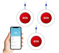 Bouton d'urgence SOS Intelligent WiFi de la Garde du Loup Tuya, Bouton d'appel de Panique sans Fil(Ensemble de 3)
