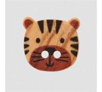 Bouton en bois 2 trous Prym - Ø 15 mm - Motif animaux sauvages en bois d’olivier naturel(...) - 018 Tigre 018 Tigre G