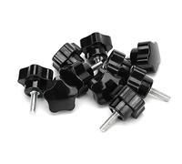 Bouton en étoile fileté, Poignée de Tour, Bouton Rotatif, Vis à écrou, 10 Pièces M6 32x20mm avec Boulon de Bouton de Poignée à Tête de Pompe à 5 étoiles pour Un Usage Quotidien