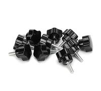 Bouton en étoile fileté, Poignée de Tour, Bouton Rotatif, Vis à écrou, 10 Pièces M6 32x20mm avec Poignée à Tête de Pompe à 5 étoiles pour Un Usage Quotidien
