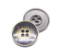 Bouton en métal 4 trous, Bronze ancien argent, bouton de couture rétro pour veste, pardessus, accessoires de vêtement, 10 pièces, Bronze, 20mm
