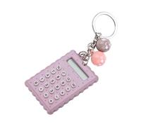 Bouton en Silicone Calculatrice de Porte-clés Mignon, Calculatrice de Poche Portable, de Porte-clés, pour Enfants étudiants Enfants (Gris Violet)