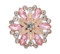 Bouton En Strass Lot de 4 boutons pression en métal avec strass rouges et bleus de 18 mm for bijoux à pression de 18 mm(Pink)