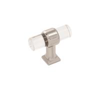 Bouton en T de la collection Crystal Palace de Hickory Hardware, 1-3/4 po x 11/16 po, en acrylique avec finition en nickel poli (paquet de 10)