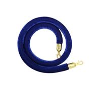 Bouton en velours bleu doré de 1,5 m avec mousqueton en laiton poli plaqué or, pour clubs, hôtels et banques, cordon épais, séparateur pour un contrôle efficace de la foule