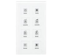 Bouton en Verre KNX 8 Fois Plus avec capteur de température, Blanc BE-GTT8W.01