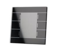 Bouton en verre KNX avec 6 surfaces de détection et écran couleur, noir
