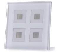 Bouton en verre KNX quadruple plus avec capteur de température, blanc